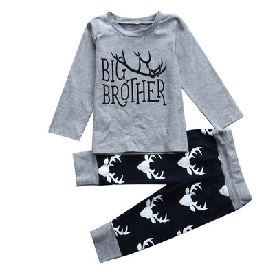 

Matching Clothes Big Brother T-shirt Little Brother Romper Pants Outfits Set