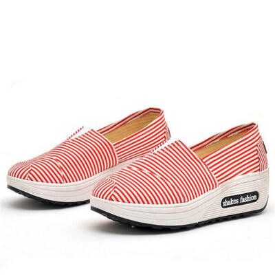 

2019 New High Heel Lady Casual Shoes Wedges Women Sneakers Leisure Platform Shoes Breathable Increasing Slip PH29
