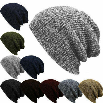 

Men Women Unisex Knit Baggy Beanie Winter Hat Ski Slouchy Chic Knitted Cap Skull