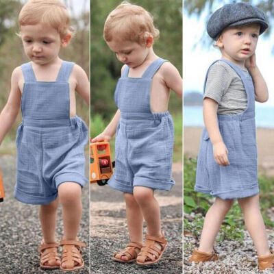 

Hot Blue Cute Soft Baby Girls Boy Holiday Casual Overall Soft Pants 12 Months