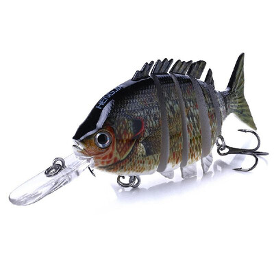 

10cm12g Lifelike 6 Jointed Sections Swimbait Fishing Lure Crankbait Hard Bait Fish Hook Fishing Tackle