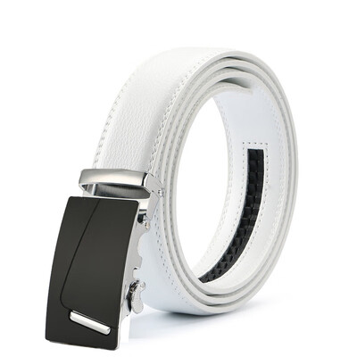 

Fashion White Belt Designer Belts Men High Quality Fashion Geometric Metal Automatic Buckle Genuine Leather Luxury Brand Belt