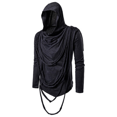

Toponeto Men Autum Winter Long Sleeve Hooded Sweatshirt Solid Outwear Tops Blouse