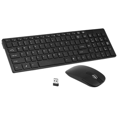 

K-06 24G Wireless Keyboard&Mouse Combo Computer Keyboard with Mouse Plug&Play for Laptop Black