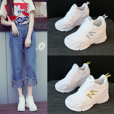 

Increased womens shoes new versatile thick-soled white shoes womens slim breathable sports sho