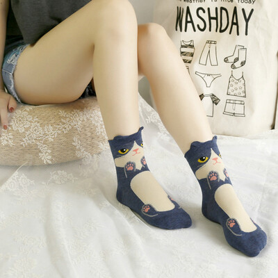 

Gobestart Cute Lovely Cartoon Animal Zoo Women Socks Ladies Girls Cotton Warm Soft Sox