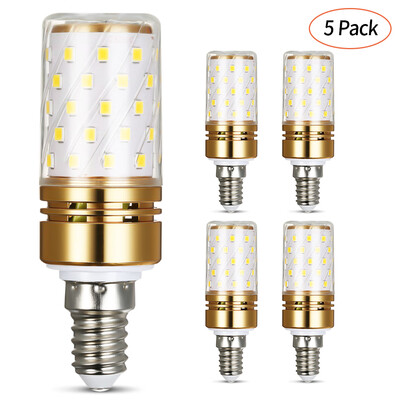 

Pack of 5 12W E14 LED Light Bulbs Non-Dimmable 800LM 3000K Warm White Energy-Saving Light Bulbs 100W Incandescent Equivalent AC85-