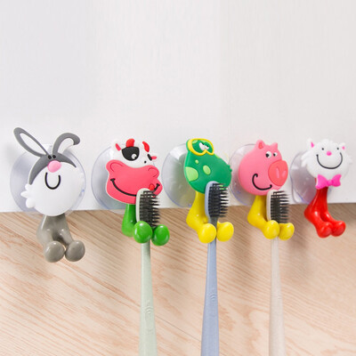 

〖Follure〗Wall Mounted Heavy Duty Suction Cup Antibacterial Toothbrush Holder Hooks Set
