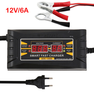 

Full Automatic Car Battery Charger 110V220V To 12V 6A 10A Smart Fast Power Charging Suitable for car motorcycle With EU Plug