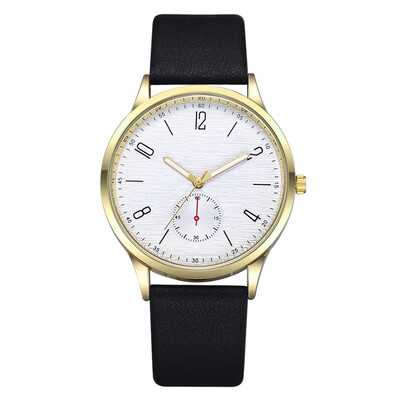 

Monocular watch Korean retro casual trend alloy quartz watch quality PU belt business mens watch