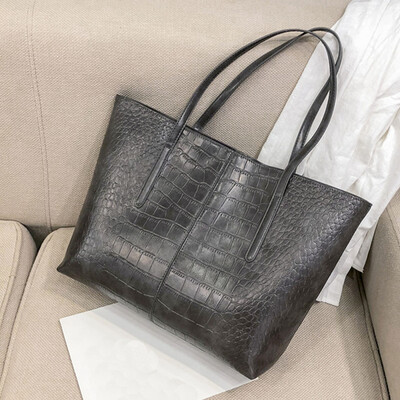 

Tailored Fashion Women Solid Color Zipper Alligator Pattern Shoulder Bag HandBag Tote