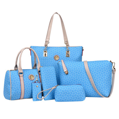 

Tailored Women 2019 new 6PC fashion Shoulder Bag Casual Handbag Wallet Key Bag Clutch Bag