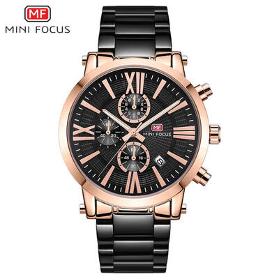 

Men Quartz Wristwatches Luminous Calendar Watch With Stainless Steel Strap MF0219G