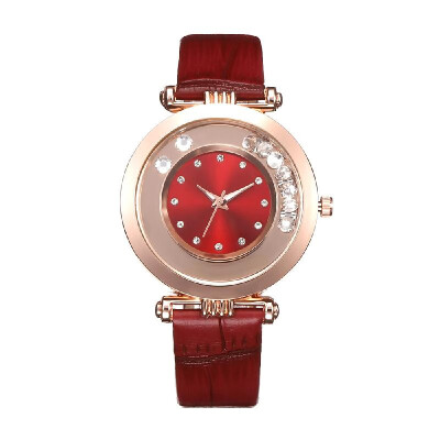 

Women Luxury Diamond Quartz Watch Lady Exquisite Alloy Case PU Leather Band Wrist Watch