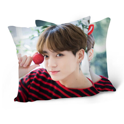 

Kpop BTS Bangtan Boys Throw Pillow Soft Velvet Core Included Double-Sided BTS Member Image Printed Pillow