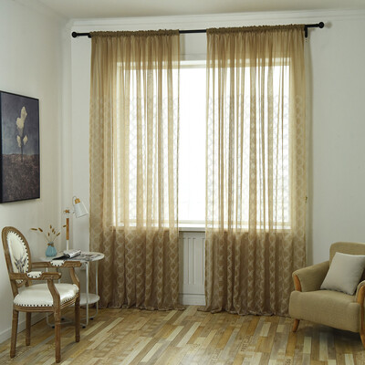 

Gobestart Leaves Sheer Curtain Tulle Window Treatment Voile Drape Valance 1 Panel Fabric