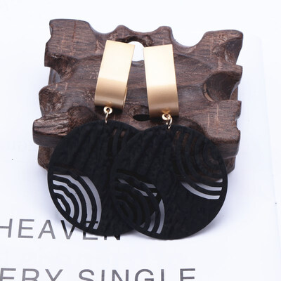 

EK435 European American Exaggerated Hollow Geometric Big Round Drop Earrings for Women Female Simple Ethnic Metal Punk Brincos