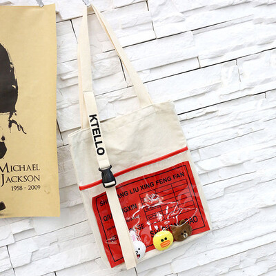 

Japanese Cute 2019 New Women Fashion Cartoon Transparent Window Ladies Handbags for Girls Shoulder Bag Lovely Black White