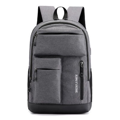 

Shoulder Bag Male High School Students Backpack 16-inch Computer Bag Pure Black Harbor Trendy Bag