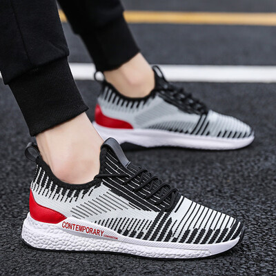 

Mens shoes summer mens casual canvas shoes Korean version of the trend of wild breathable lightweight mesh flying woven sports shoes running shoes