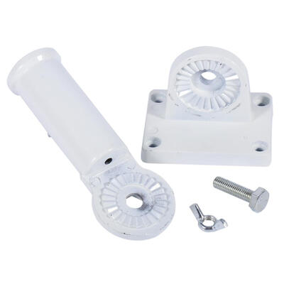 

Greensen Wall Mount Adjustable Holder Bracket White Metal Flag Pole Windsock Base with ScrewsFlag Holder
