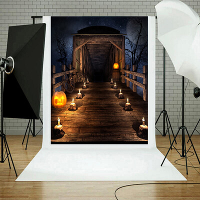

Toponeto Halloween Backdrops Pumpkin Vinyl 3x5FT Lantern Background Photography Studio A