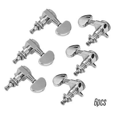 

Alloy Metal Electric Guitar Machine Heads Knobs String Tuning Peg Locking Tuners Pack of 6 Pieces 3L3R with Mounting Screws&Fe
