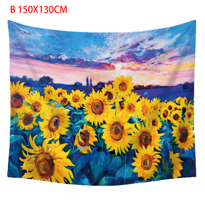 

Toponeto Sunflower Tapestry Forever Wall Hanging Warm Golden Yellow And Green Wall And Home Decor