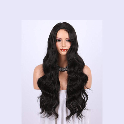 

Dark brown wig womans natural long wave wig