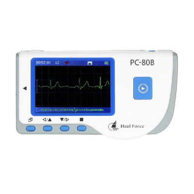 

Heal Force Medical Portable ECG EKG Monitor Machine Heart Rate Monitor with USB Cable Adhesive Electrode Lead Wires FDA & CE A