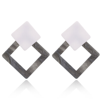 

EK833 European Trend Geometry Vintage Rhombus Acrylic Drop Earrings for Women Jewelry Gift Earring Square Brincos Party Jewelry