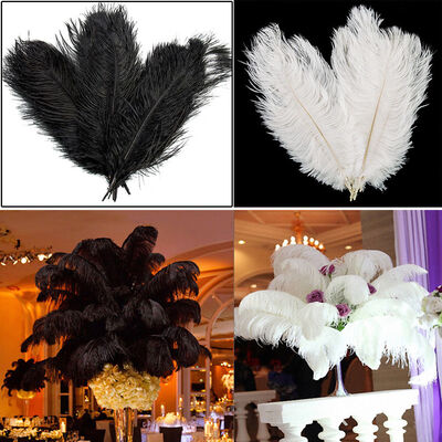 

10 Pack 30-35cm Ostrich Feathers Plume Craft Centerpiece Wedding Decoration