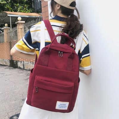 

The Simple&Ancient Backpack&Shoulder Bag for Senior High School Students in Korean Edition of INS Bookbag