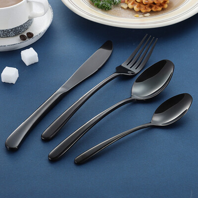 

Toponeto 4PCS Set Stainless Steel Upscale Dinnerware Flatware Cutlery Fork Spoon