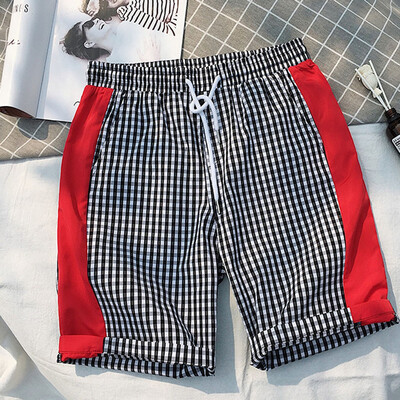 

Gobestart Fashion Mens Strapped Plaid Loose Beach Fit Sport Casual Sport Shorts Pants