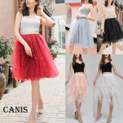 

US New Womens Tutu Skirt Princess Women Petticoat Tulle Long Dress Layered Dress