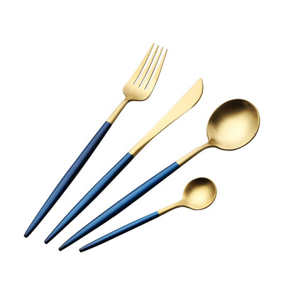 

luxetec Stainless steel cutlery set of 4 Cutlery spoon Western food 7021