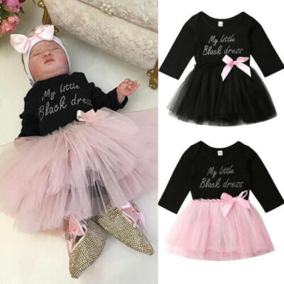 

Luxury Newborn Baby Girls Princess Party Dress PinkBlack Tutu Dresses 0-18M US