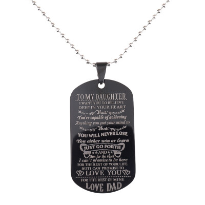 

To My Son Daughter I Want You To Believe Love Dad Mom Dog Tag Military Necklace Ball Chain Son Birthday Graduation Gifts