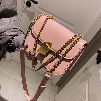 

Qiao Bani 2019 new South Korea ins fashion solid color chain tofu bag wild single shoulder diagonal trend handbags