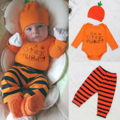 

3pcs Newborn Infant Baby Boys Outfits Clothes Romper Pants Hat Leggings Set AU