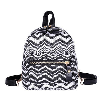 

Ethnic Weaving Travel Backpacks Women School Bags Knitting Small Knapsack