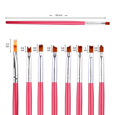 

〖Follure〗8pcs French UV Gel Painting Pen Set Nail Art Brush Manicure Drawing Petal Flower