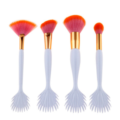 

〖Follure〗New 4Pcs Sector Makeup Brush Set Big Fish Tail Foundation Powder Brushs