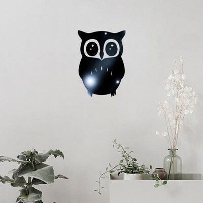 

〖Follure〗3D Owl Mirror Vinyl Removable Wall Sticker Decal Home Decor Art Black