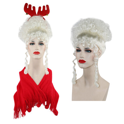 

〖Follure〗Women Short Light Blonde Wavy Curly Christmas Masquerade Plays Wig