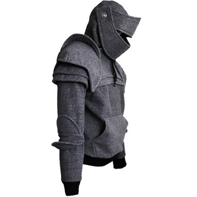 

Men Vintage Medieval Vintage Sweatshirt Mask Hoodies Jacket Jumper Costume Prom