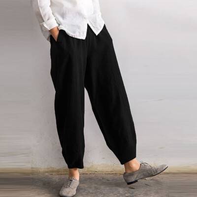 

Tailored Women Fashion High Waist Loose Comfortable Long Trousers Pants