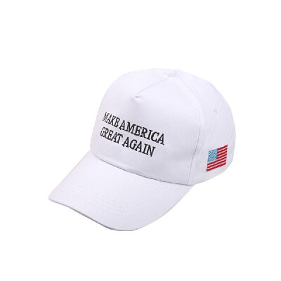 

Make America Great Again Adjustable Baseball Cap with Embroidery Unisex Flag Cotton Hats Letter Sport Gorras Casquette White With