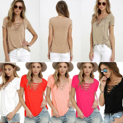 

Sexy Fashion WomensGirls Dress Summer Short Sleeve Shirt Casual T-shirt Blouse